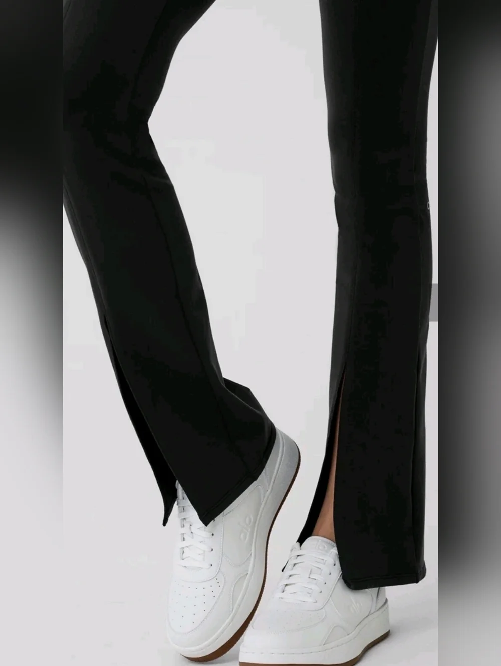 ALO Yoga Black Boot-Cut Split-Hem Pants